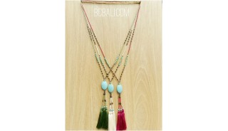 beads tassels stone caps three color  handmade